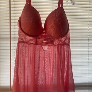 Daisy Fuentes Coral Lace Chemise